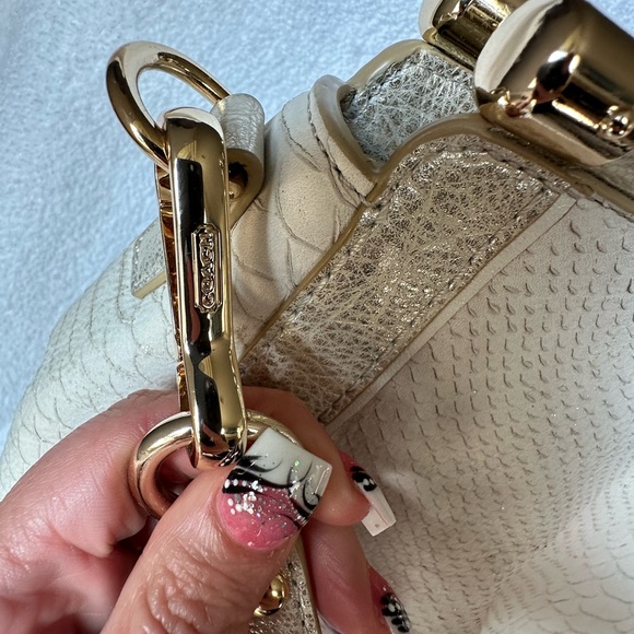 Coach Madison Leather Python Print Caroline Satchel Handbag - Picture 9 of 16